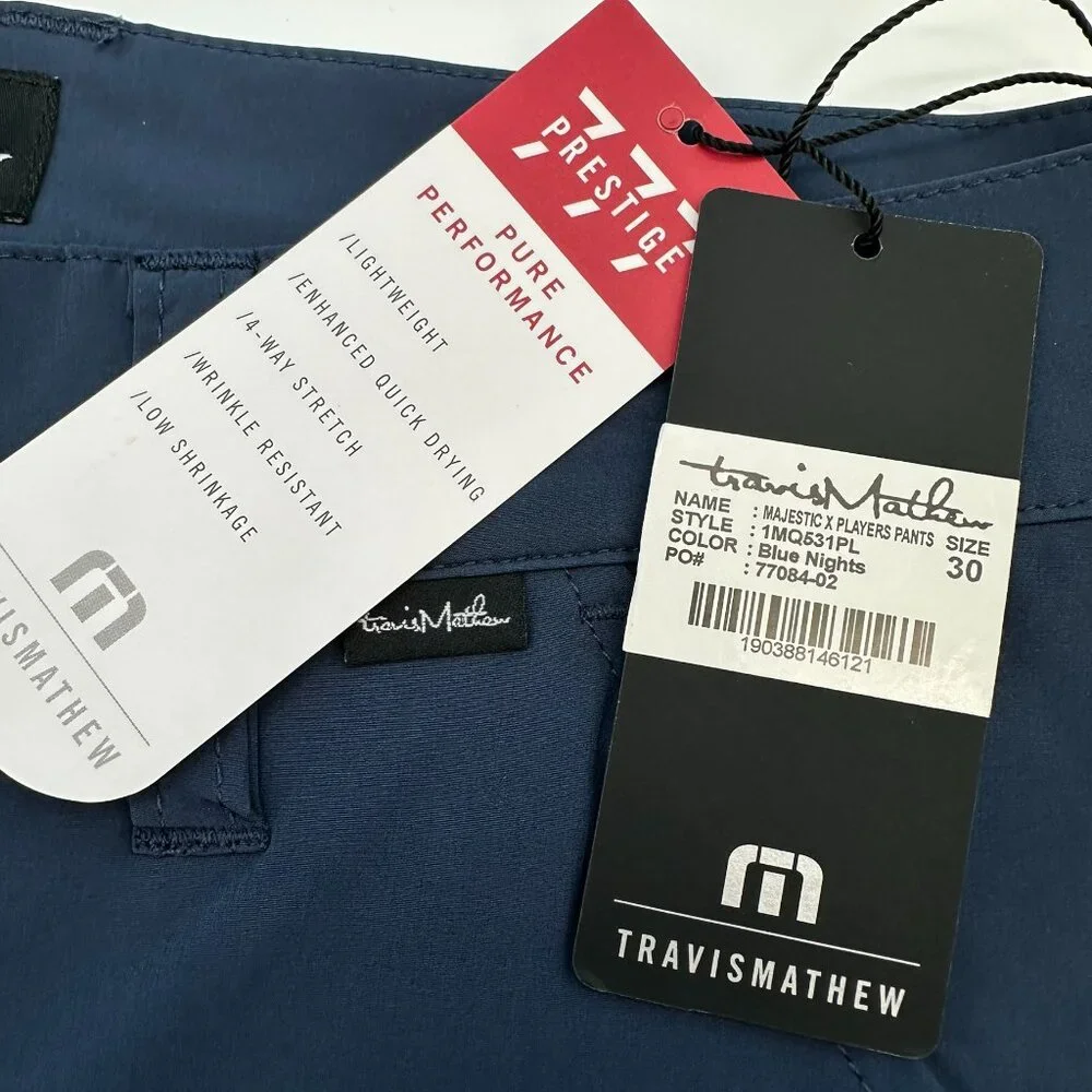 Travis Mathew Men's Majestic X Players Golf Pant,‎ W30 x L32, Blue Nights